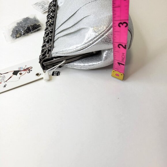 Metallic Silver Clutch Purse - Picture 7 of 15